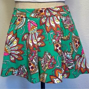 Women’s Gianni Bini Jade Green Floral Print Ruffled Shorts - Sz XS